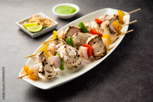 Reshmi Chicken malai Tikka also known as Afghani murgh Malai Tikka, asian food