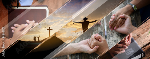 Christian Religion concept background. card design template.