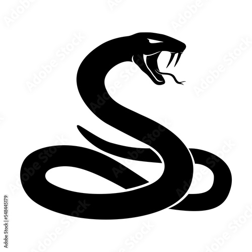 Sign of a black snake on a white background. 