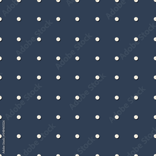 Seamless vector pattern. White pearls on a dark blue background 