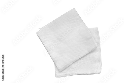 Gauze in square shape isolated on white background,top view
