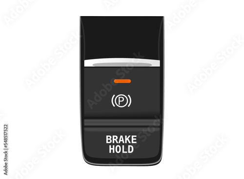 Auto brake hold buttons, electric parking brake, 3d vector rendering 