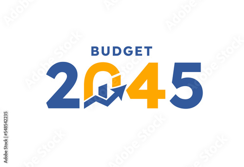 Budget 2045 logo design, 2045 budget banner design templates vector