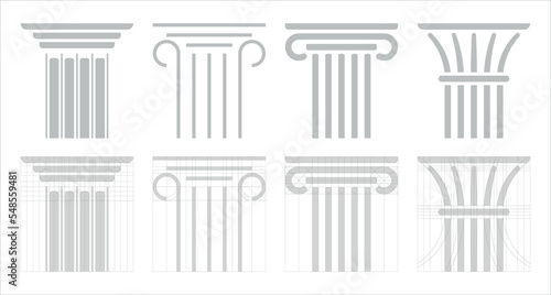 Column Capital Collection grey on white