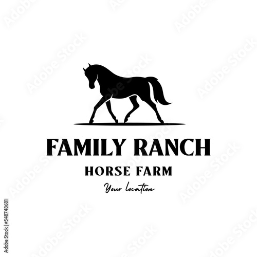  vintage retro ranch horse farm western logo design