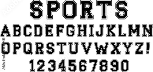 Sports Alphabet Letters and Numbers Clipart - Silhouette Stamp