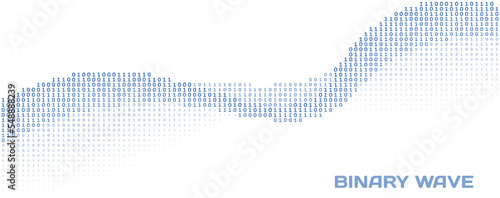 Simple blue binary wave. Vector graphics