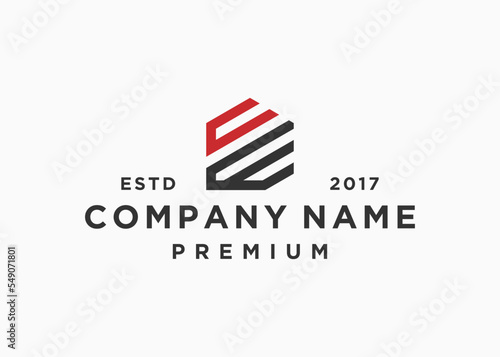 letter ce with house logo design vector illustration template