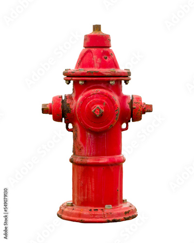 Classic style and weathered fire hydrant isolated on white