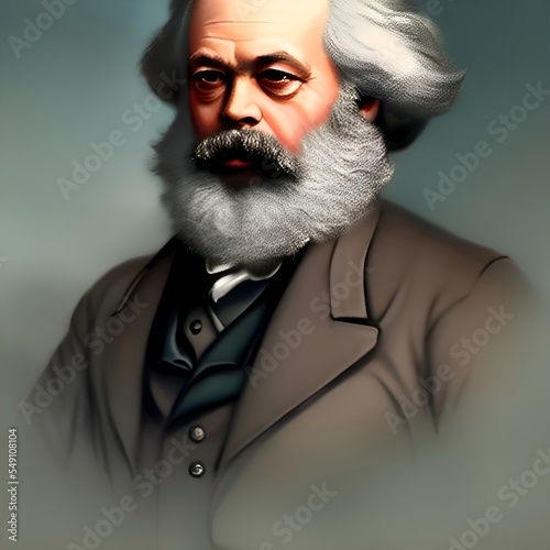 Illustrated Portrait of Karl Marx