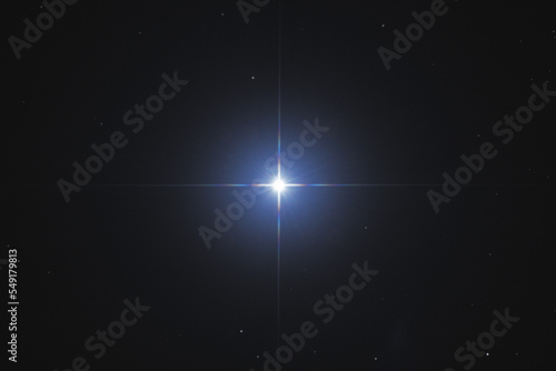 The star Achernar brightest star in the constellation Eridanus imaged with an astronomical telescope