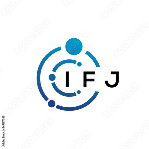 IFJ letter technology logo design on white background. IFJ creative initials letter IT logo concept. IFJ letter design.