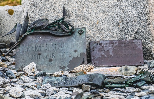Grab von Sir Ernest Shackleton auf dem Friedhof Grytvikens in Südgeorgien