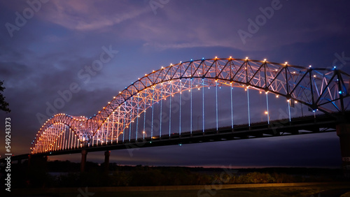 Hernando de Soto Bridge in Memphis over Mississippi River - travel photography