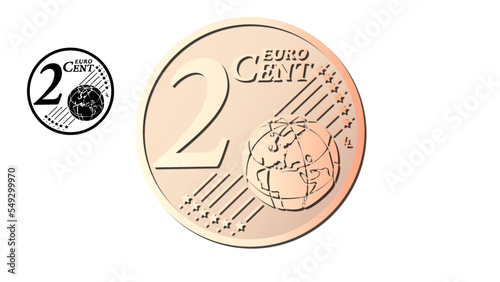2 euro cent vector