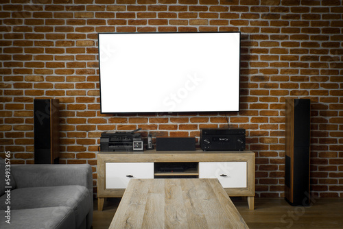 TV screen isolated mockup livingroom