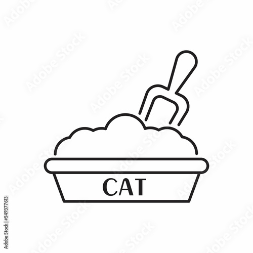 cat litter box line icon