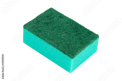 porous sponge, washcloth for washing dishes on a white background. isolated from the background