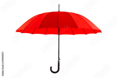 large red umbrella-cane, isolate on a white background