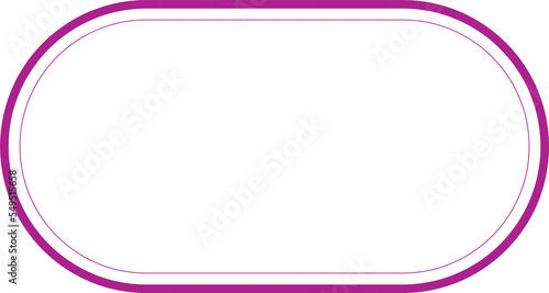 Magenta Dark Pink Decorative Oblong Frame Illustration, Double Lines Frame