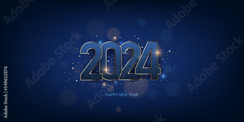 Happy new year 2024 background. Holiday greeting card design. Vector illustration.