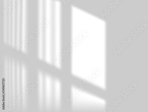 Semitransparent shadow overlay effect from the window isolated on transparent background. Realistic PNG. Abstract silhouette soft blurry shadow of window blinds on wall. Sun light shade