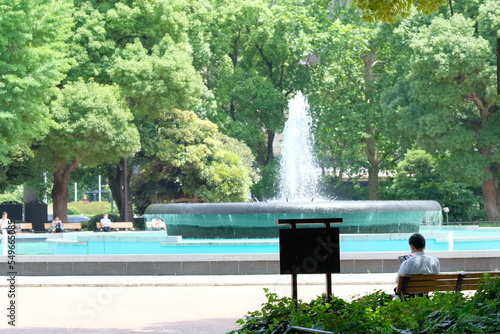 beautiful fountain in the park