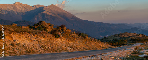 Mountain road in the massif of Mount OLimp in Greece