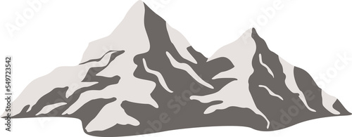  mountains line art drawing with abstract shape.