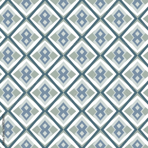 Seamless illustrated pattern made of abstract elements in blue and shades of blue,Seamless geometric ornamental vector pattern. Abstract background.