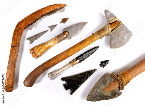 Stone Age Tools on white Background - Stone Age Craft