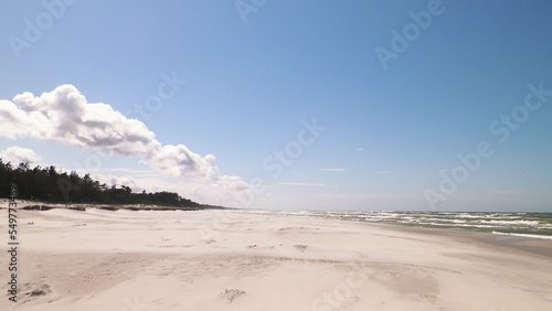 Sandy beach in Stilo, Poland. Baltic Sea coast.
