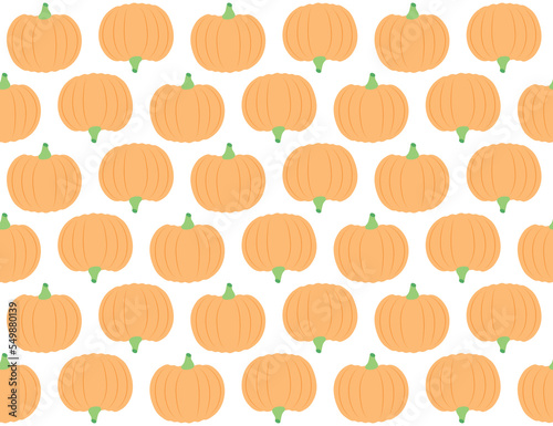 Hand drawn Pumpkin seamless pattern. Hand drawn Vegetable background. Hand drawn doodle pattern. Vegetable, textile, fabric, print pattern, 