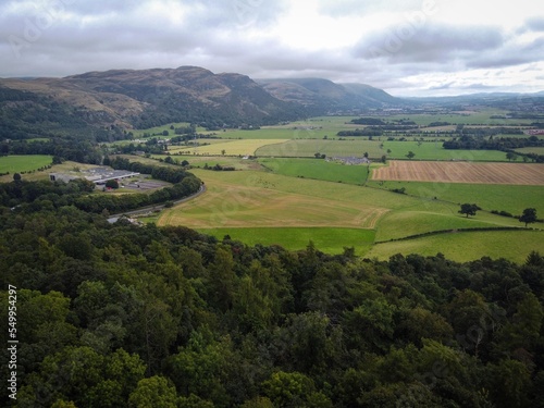 Aerial panoramic view of Stirling, Scotland
