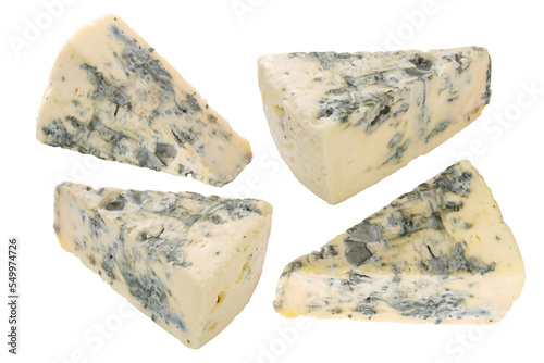 Blue cheese pieces isolated on white png