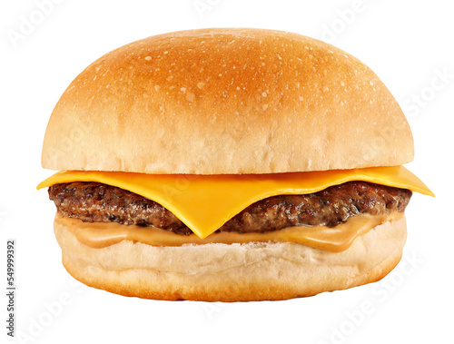 Cheeseburger delicioso em fundo branco - hambúrguer com queijo