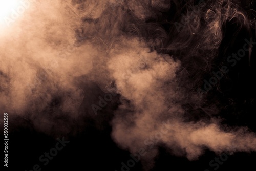 Mysterious smoke overlay on the black background