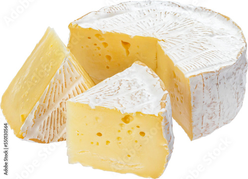 Camembert cheese isolated