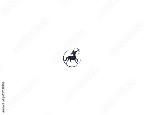 Centaur Archer, mythology creature, Sagittarius Zodiac Sign vector logo icon, fast arch logo from fast archer woman centaur vector for logo, sign, emblem or symbol graphic design vector illustration.