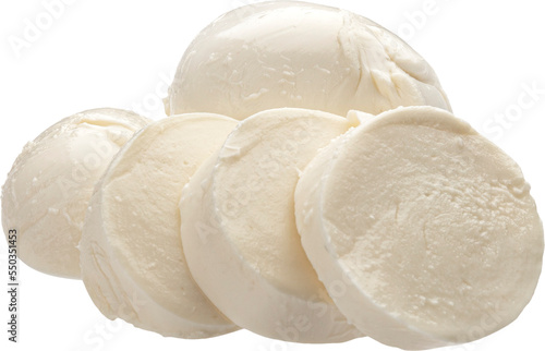 Fresh mozzarella cheese isolated