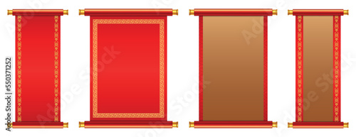Set of Chinese scroll vector illustration