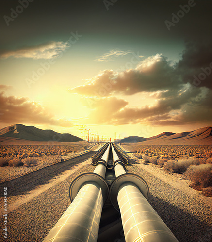 gas and oil pipeline transport tube in nature