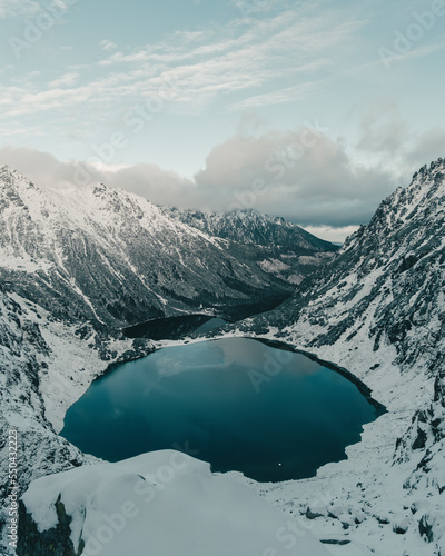 Lake in High Tatras Poland. Rysy and Morskie oko lake