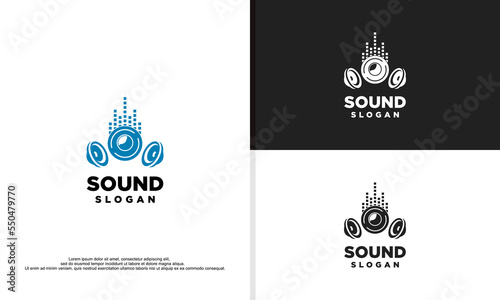 logo illustration vector graphic of speaker sound.