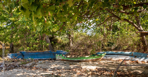 traditional wooden boats, beach village, near Baucau city