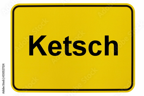 Illustration eines Ortsschildes der Gemeinde Ketsch in Baden-Württemberg