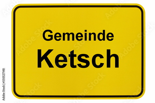 Illustration eines Ortsschildes der Gemeinde Ketsch in Baden-Württemberg