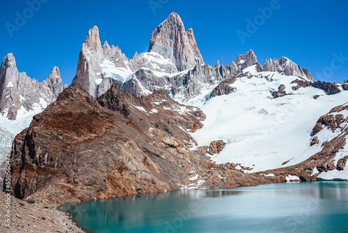 Laguna de los tres and fitz roy in el chalten patagonia argentina