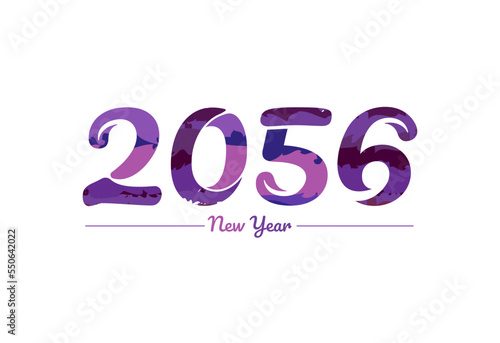 Modern 2056 new year typography design, new year 2056 logo