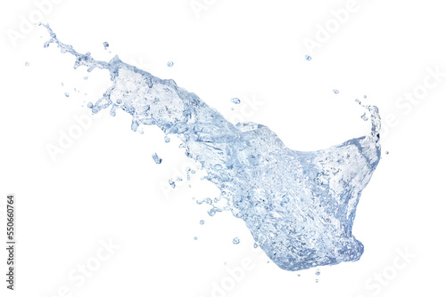 Flying water splash close up. Png isolated with transparency